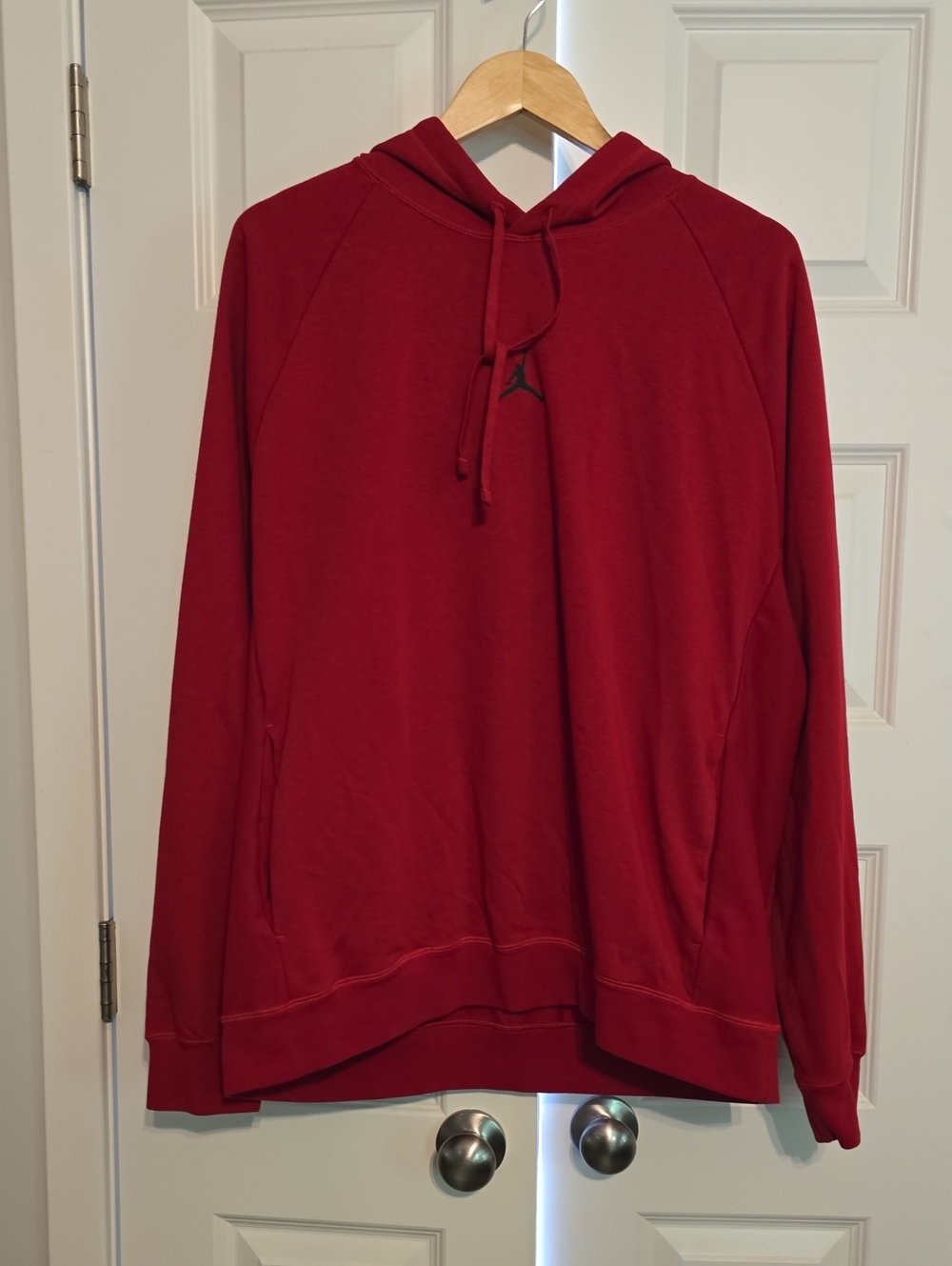 Jordan Men's Red Hooded Sweatshirt with Subtle Logo